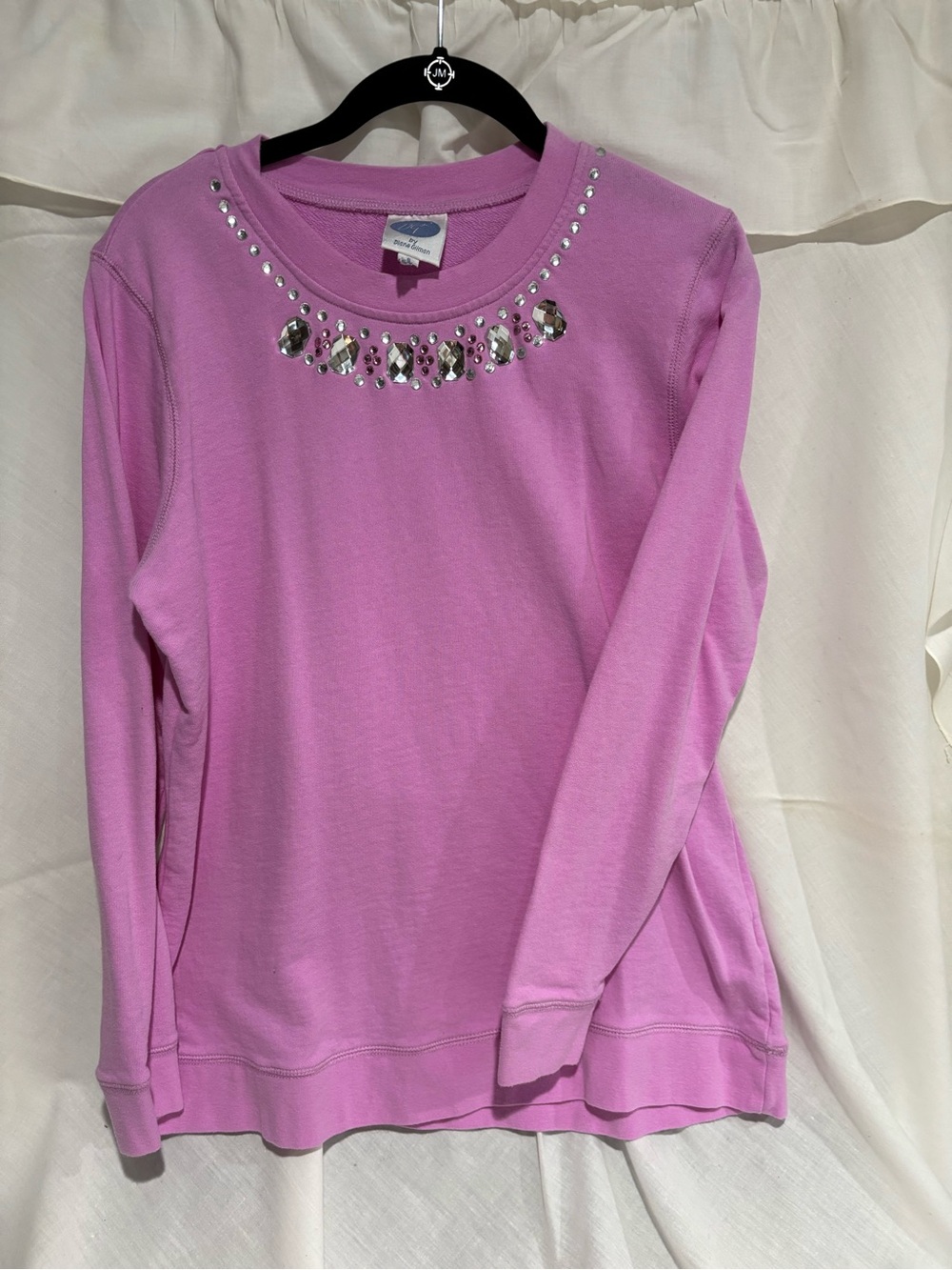 Diane Gilman Lilac Jeweled Crewneck Sweatshirt